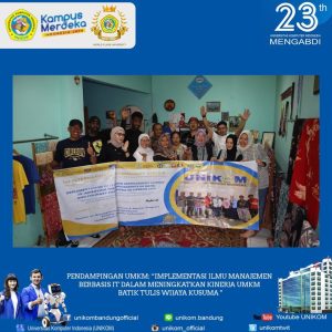 PENDAMPINGAN UMKM: “IMPLEMENTASI ILMU MANAJEMEN BERBASIS IT DALAM MENINGKATKAN KINERJA UMKM BATIK TULIS WIJAYA KUSUMA